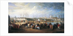 Mehemet Effendi, Turkish ambassador, arrives at the Tuileries on 21st March, 1721, after 1721 by Charles Parrocel