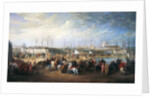 Mehemet Effendi, Turkish ambassador, arrives at the Tuileries on 21st March, 1721, after 1721 by Charles Parrocel