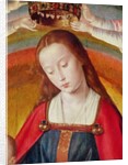 The Virgin Mary with her Crown, detail of the Coronation of the Virgin, centre panel from the Bourbon Altarpiece, c.1498 by (fl.c.1483-c.1529) Master of Moulins