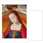 The Virgin Mary with her Crown, detail of the Coronation of the Virgin, centre panel from the Bourbon Altarpiece, c.1498 by (fl.c.1483-c.1529) Master of Moulins