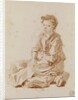 Small girl sitting on the ground by Jean-Honore Fragonard