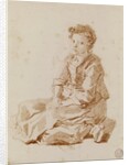 Small girl sitting on the ground by Jean-Honore Fragonard