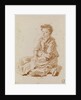 Small girl sitting on the ground by Jean-Honore Fragonard