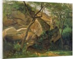 Rocks at Fontainebleau, 1842 by Jean Baptiste Camille Corot