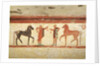 Horses and horsemen holding the reins by Etruscan