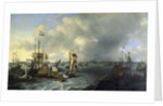 The Port of Amsterdam, view of the Ij, 1666 by Ludolf I Backhuysen