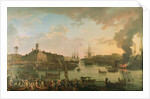 View of the port of Brest from the covered docks in 1795, 1795 by Jean-Francois Hue