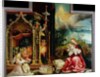 Nativity and concert of angels from the Isenheim Altarpiece, central panel by Matthias Grunewald
