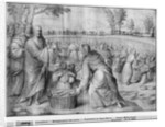 Life of Christ, Multiplication of the loaves and fishes, preparatory study of tapestry cartoon for the Church Saint-Merri in Paris, c.1585-90 by Henri Lerambert