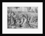 Life of Christ, Multiplication of the loaves and fishes, preparatory study of tapestry cartoon for the Church Saint-Merri in Paris, c.1585-90 by Henri Lerambert