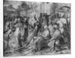 Life of Christ, Jesus healing a paralytic at Capernaum, preparatory study of tapestry cartoon for the Church Saint-Merri in Paris, c.1585-90 by Henri Lerambert