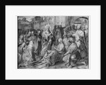 Life of Christ, Jesus healing a paralytic at Capernaum, preparatory study of tapestry cartoon for the Church Saint-Merri in Paris, c.1585-90 by Henri Lerambert