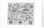 Map of the region of Chinon related to the works of Francois Rabelais, published in 1725 by French School