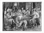Life of Christ, the Meal at the House of Simon the Pharisee, preparatory study of tapestry cartoon for the Church Saint-Merri in Paris, c.1585-90 by Henri Lerambert