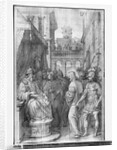 Life of Christ, Christ before Herod, preparatory study of tapestry cartoon for the Church Saint-Merri in Paris, c.1585-90 by Henri Lerambert