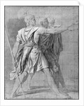 The three Horatii brothers, study for 'The Oath of the Horatii', 1785 by Jacques Louis David