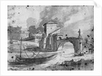 View of the Tiber near the bridge and the castle Sant'Angelo in Rome, c.1775-80 by Jacques Louis David