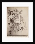Half naked man supported by three men, study for 'Alexander the Great and Porus' or 'The Defeat of Porus', c.1665-73 by Charles Le Brun