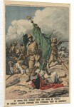 An Italian soldier seizing the green standard of Prophet Muhammed by French School