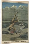 A swimming champion attacked by a sea monster by French School