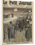 Foreigners coming out of Andrinople, front cover illustration from 'Le Petit Journal', supplement illustre by French School