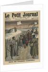 Foreigners coming out of Andrinople, front cover illustration from 'Le Petit Journal', supplement illustre by French School