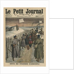 Foreigners coming out of Andrinople, front cover illustration from 'Le Petit Journal', supplement illustre by French School