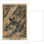 Fanatic Buddhist monks set their temple on fire and throw themselves into the flames, Island of Formosa by French School