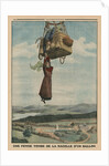 A woman falling down from the gondola of a balloon by French School