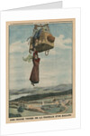 A woman falling down from the gondola of a balloon by French School