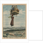 A woman falling down from the gondola of a balloon by French School
