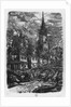 Fishing port with pointed steeple, 1860 by Rodolphe Bresdin