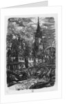 Fishing port with pointed steeple, 1860 by Rodolphe Bresdin