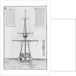 Cross-section in the largest width of an armed and equipped vessel by French School
