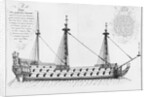 Cross-section of the fully completed inside of a vessel by French School
