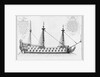 Cross-section of the fully completed inside of a vessel by French School