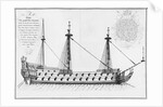 Cross-section of the fully completed inside of a vessel by French School