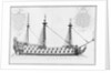 Cross-section of the fully completed inside of a vessel by French School