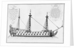 Cross-section of the fully completed inside of a vessel by French School