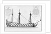Cross-section of the fully completed inside of a vessel by French School
