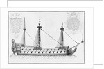 Cross-section of the fully completed inside of a vessel by French School