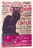 Poster advertising an exhibition of the 'Collection du Chat Noir' cabaret at the Hotel Drouot, Paris, May 1898 by Theophile Alexandre Steinlen