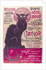 Poster advertising an exhibition of the 'Collection du Chat Noir' cabaret at the Hotel Drouot, Paris, May 1898 by Theophile Alexandre Steinlen
