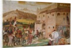 Reception of King Christian I of Denmark by the condottiere, Bartolomeo Colleoni, at the Castle of Malpaga in 1474, 1520-30 by Girolamo Romanino