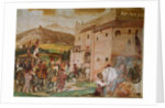 Reception of King Christian I of Denmark by the condottiere, Bartolomeo Colleoni, at the Castle of Malpaga in 1474, 1520-30 by Girolamo Romanino