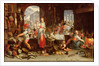 Kitchen Scene with the Parable of the Feast by Joachim Wtewael or Utewael or Wyewael