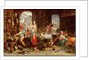 Kitchen Scene with the Parable of the Feast by Joachim Wtewael or Utewael or Wyewael