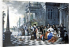 Characters making music in front of a palace, 1672 by Hieronymus Janssens