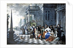 Characters making music in front of a palace, 1672 by Hieronymus Janssens