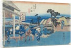 Totsuka: fork in the road of the old town, No.6 from the series 'Fifty-three Stations on the Tokaido', c.1834-35 by Ando or Utagawa Hiroshige
